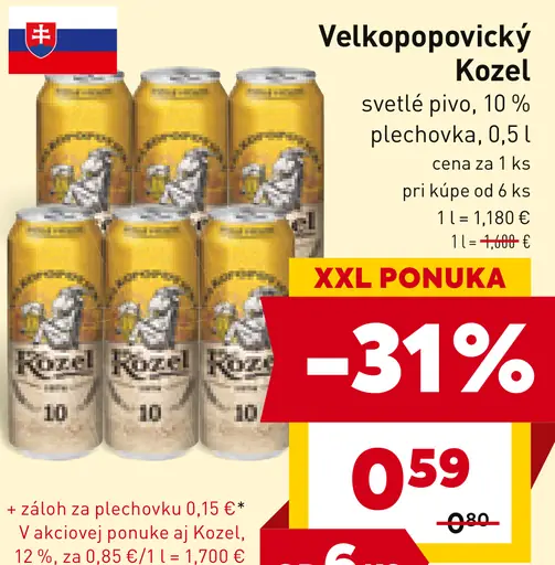 Velkopopovický Kozel plechovka