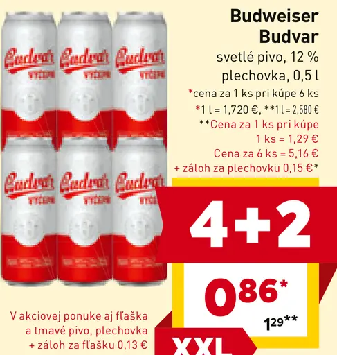 Budweiser Budvar svetlé pivo plechovka