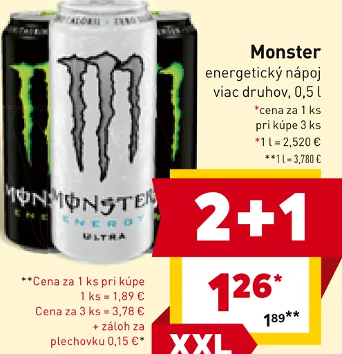 Monster energetický drink plechovka