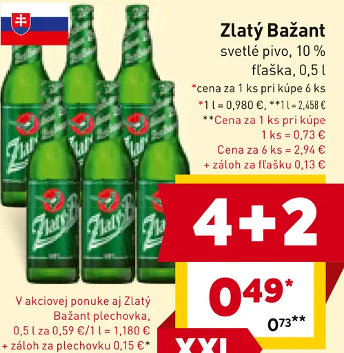 Zlatý Bažant Pivo plechovka