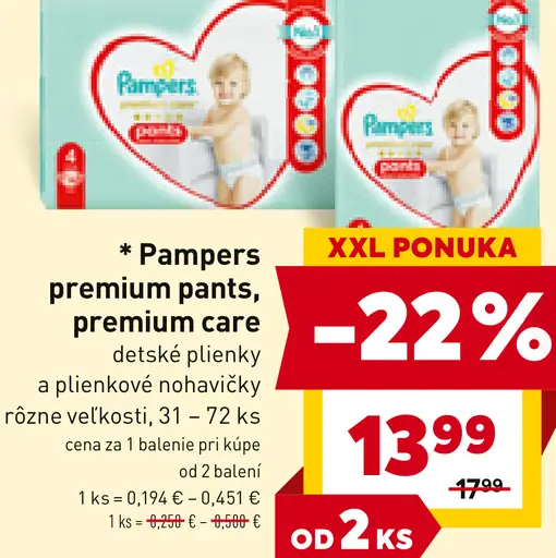 Pampers premium pants, premium care