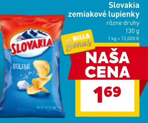 Slovakia zemiakové lupienky solené