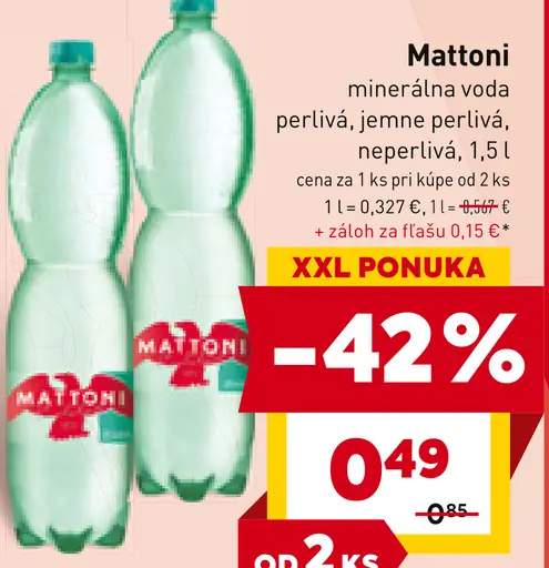 Mattoni minerálna voda perlivá