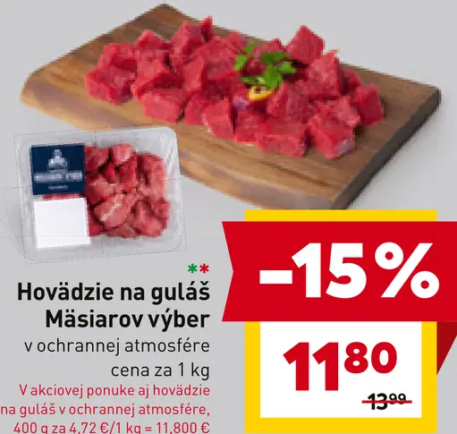 Hovädzie na guláš Mäsiarov výber