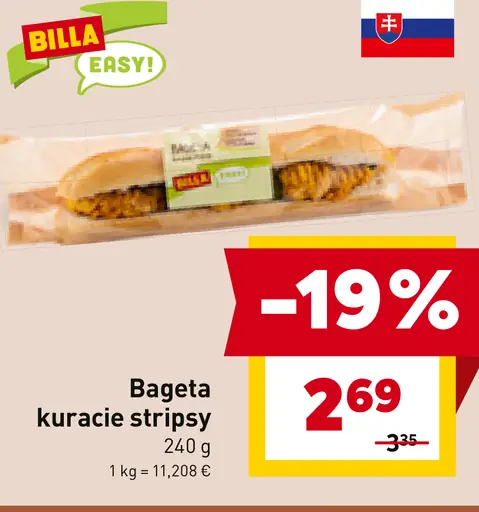 Bageta kuracie stripsy