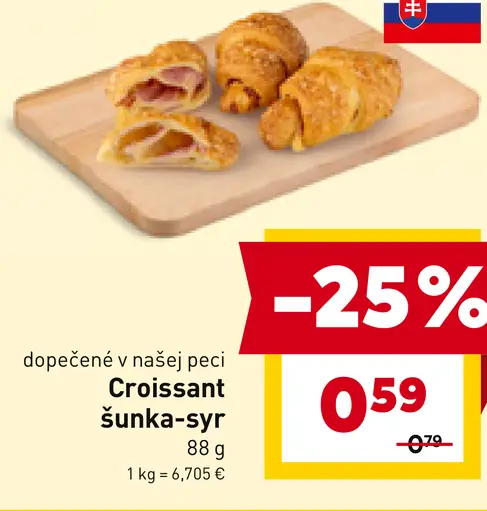 Croissant šunka - syr