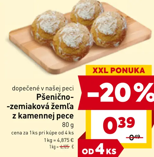 Pšenično-zemiaková žemľa z kamennej pece