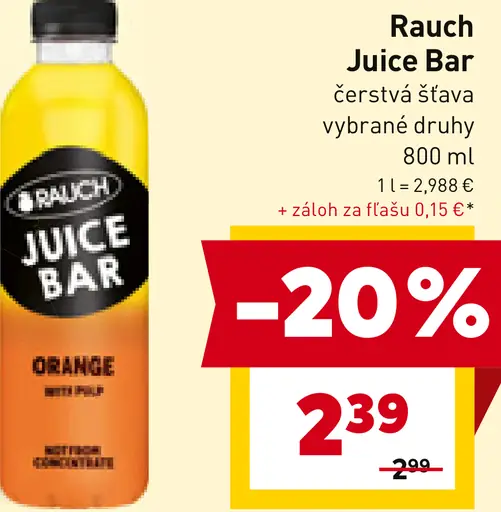 Rauch Juice Bar čerstvá šťava