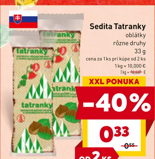 Sedita Tatranky oblátky