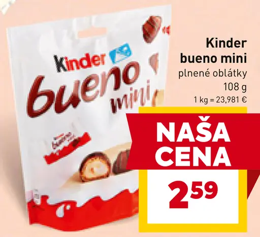 Kinder bueno mini plnené oblátky