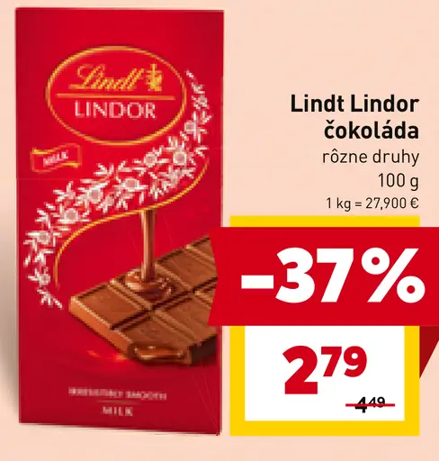 Lindt Lindor Horká čokoláda s jemnou náplňou
