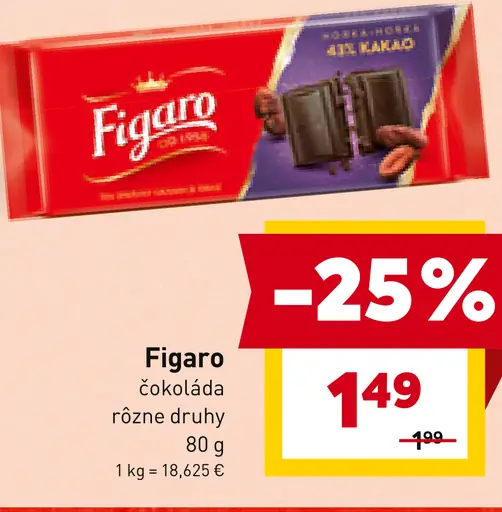Figaro Mliečna čokoláda s náplňou