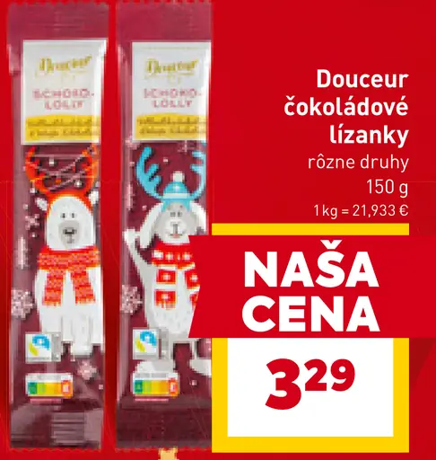 Douceur čokoládové lízanky