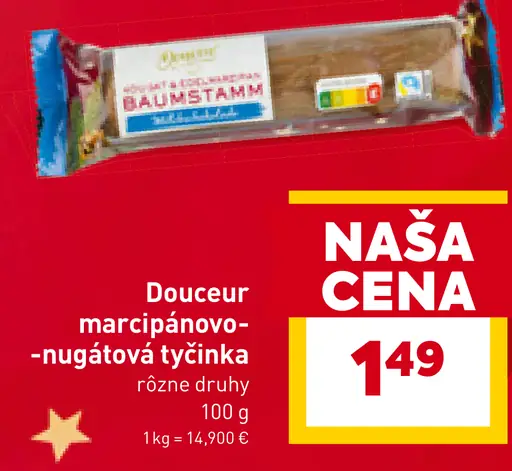 Douceur marcipánovo-nugátová tyčinka