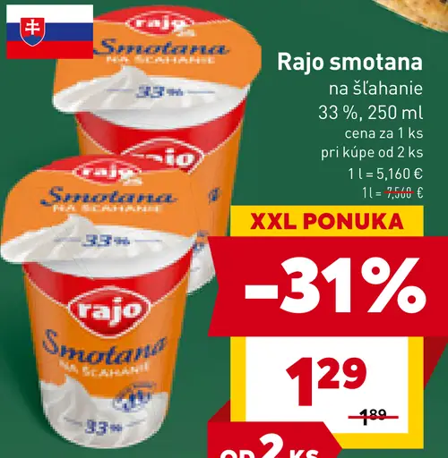 Rajo smotana na šľahanie