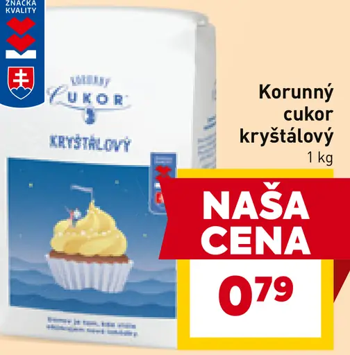 Korunný cukor kryštálový