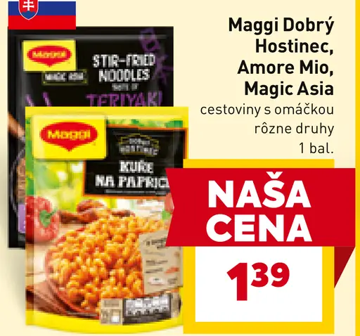 Maggi Dobrý Hostinec, Amore Mio, Magic Asia cestoviny s omáčkou