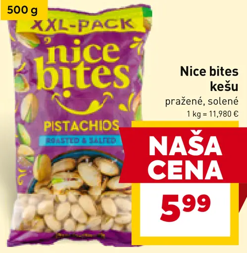 Nice bites kešu pražené, solené