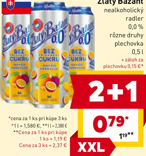 Zlatý Bažant Nealkoholický radler