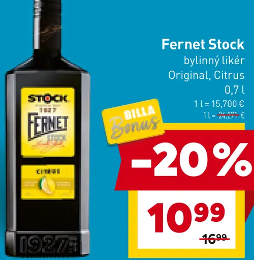Fernet Stock Citrus Bylinný likér