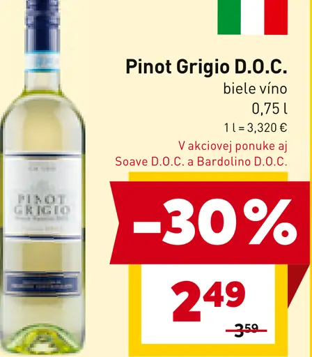 Pinot Grigio D.O.C. biele víno