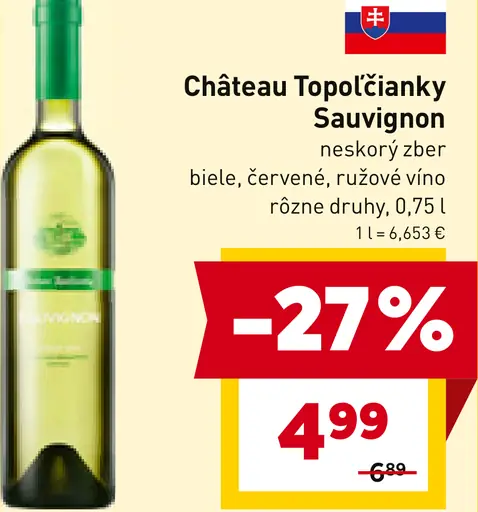 Château Topoľčianky Sauvignon neskorý zber rôzne druhy