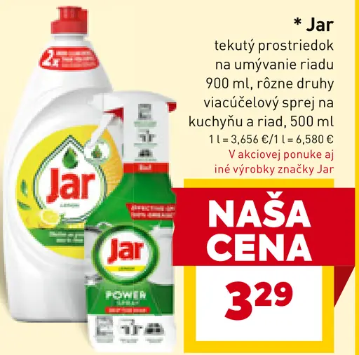 Jar tekutý prostriedok na umývanie riadu