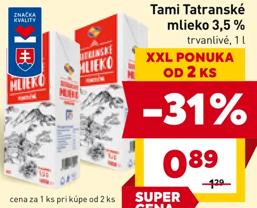 Tami Tatranské mlieko 3,6%