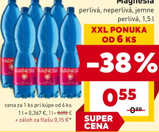 Magnesia perlivá, neperlivá, jemne perlivá