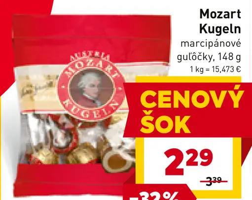 Mozart Kugeln marcipánové guľôčky
