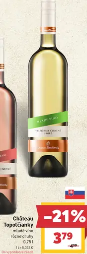 Château Topoľčianky víno rôzne druhy