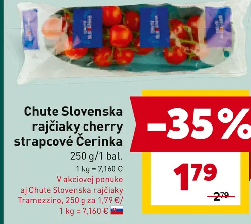 Chute Slovenska rajčiaky cherry strapcové Čerinka