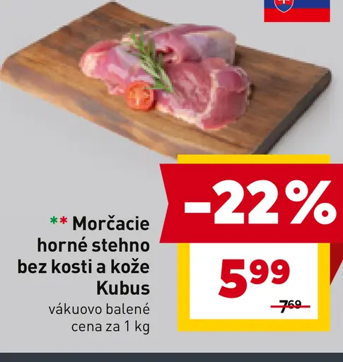 Kubus morčacie horné stehno bez kosti a kože