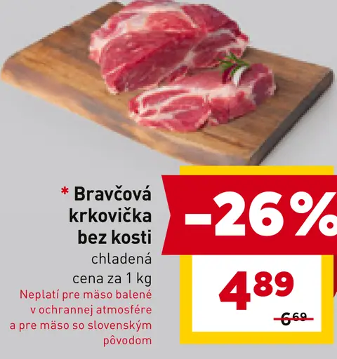 Bravčová krkovička bez kosti, plátky