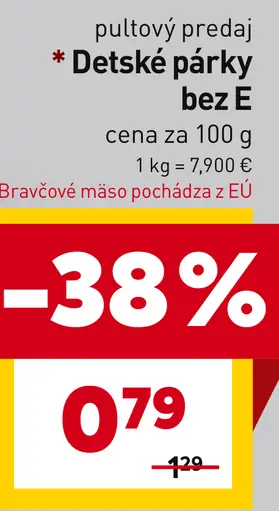 Detské párky bez E