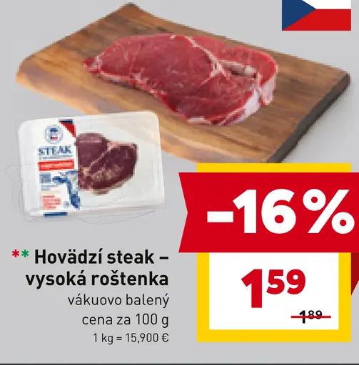 Hovädzí steak - vysoká roštenka Kostelecké uzeniny