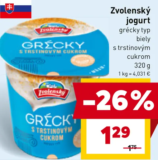 Zvolenský Smotanový jogurt grécky typ biely