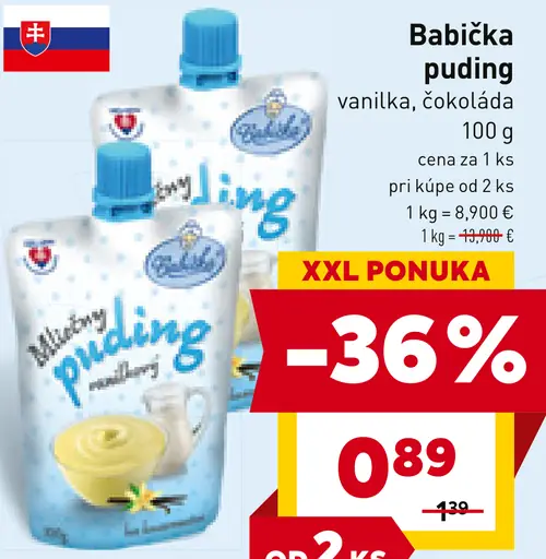 Babička puding vanilka, čokoláda