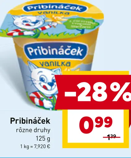 Pribináček rôzne druhy