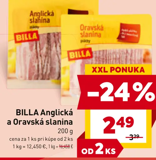 BILLA Anglická slanina