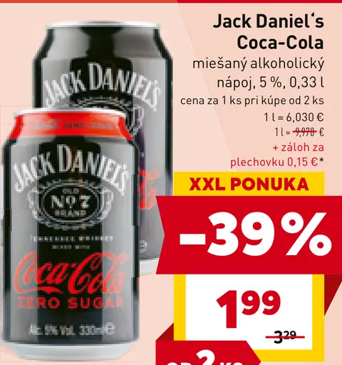 Jack Daniel's Coca-Cola plechovka
