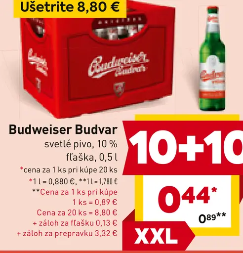 Budweiser Budvar svetlé pivo, 10%