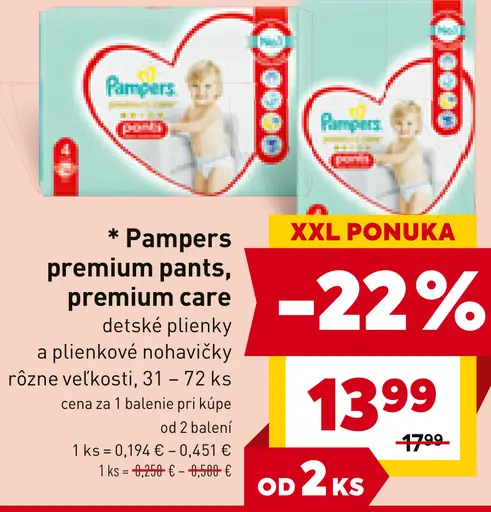 Pampers premium pants, premium care detské plienky a plienkové nohavičky