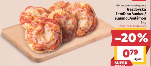 Gazdovská žemľa so šunkou/slaninou/salámou