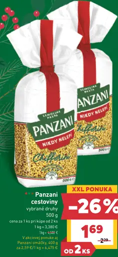 Panzani cestoviny bezvaječné