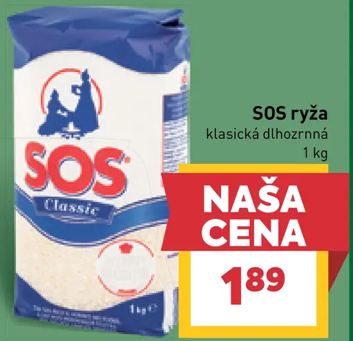 SOS Classic ryža strednozrnná lúpaná
