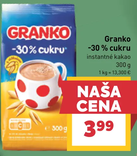 Granko instantné kakao -30 % cukru