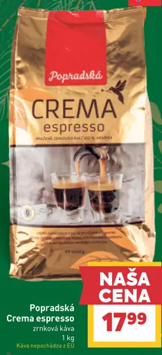 Popradská Crema Espresso zrnková káva