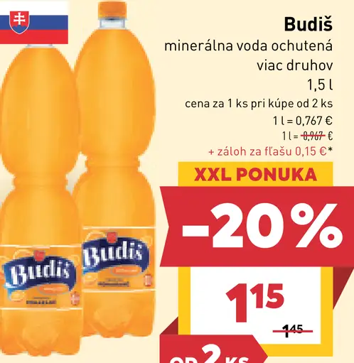 Budiš minerálna ochutená voda