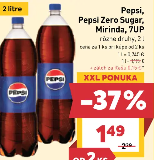 Pepsi, Pepsi Zero Sugar, Mirinda, 7UP rôzne druhy